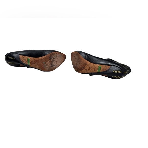 Women’s L.A.M.B. Black Leather W/ Gold Accent Studded Stiletto Booties: Size 6 - Picture 6 of 9